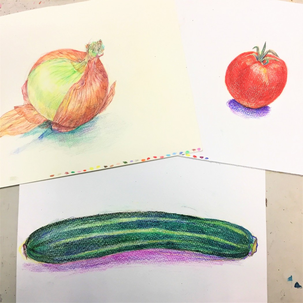 夏野菜の絵を描いてみよう 色鉛筆 デッサンワークショップ8月4日 日 花みどり文化センター 槇島 藍